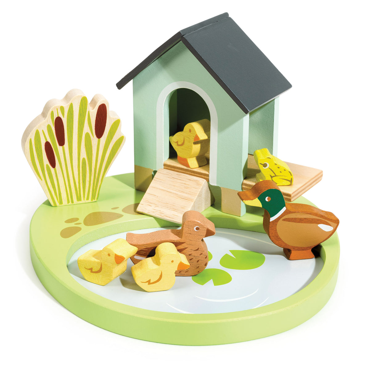 Tender Leaf Toys Pet Set Duck House – Small World Wooden Pond Playset