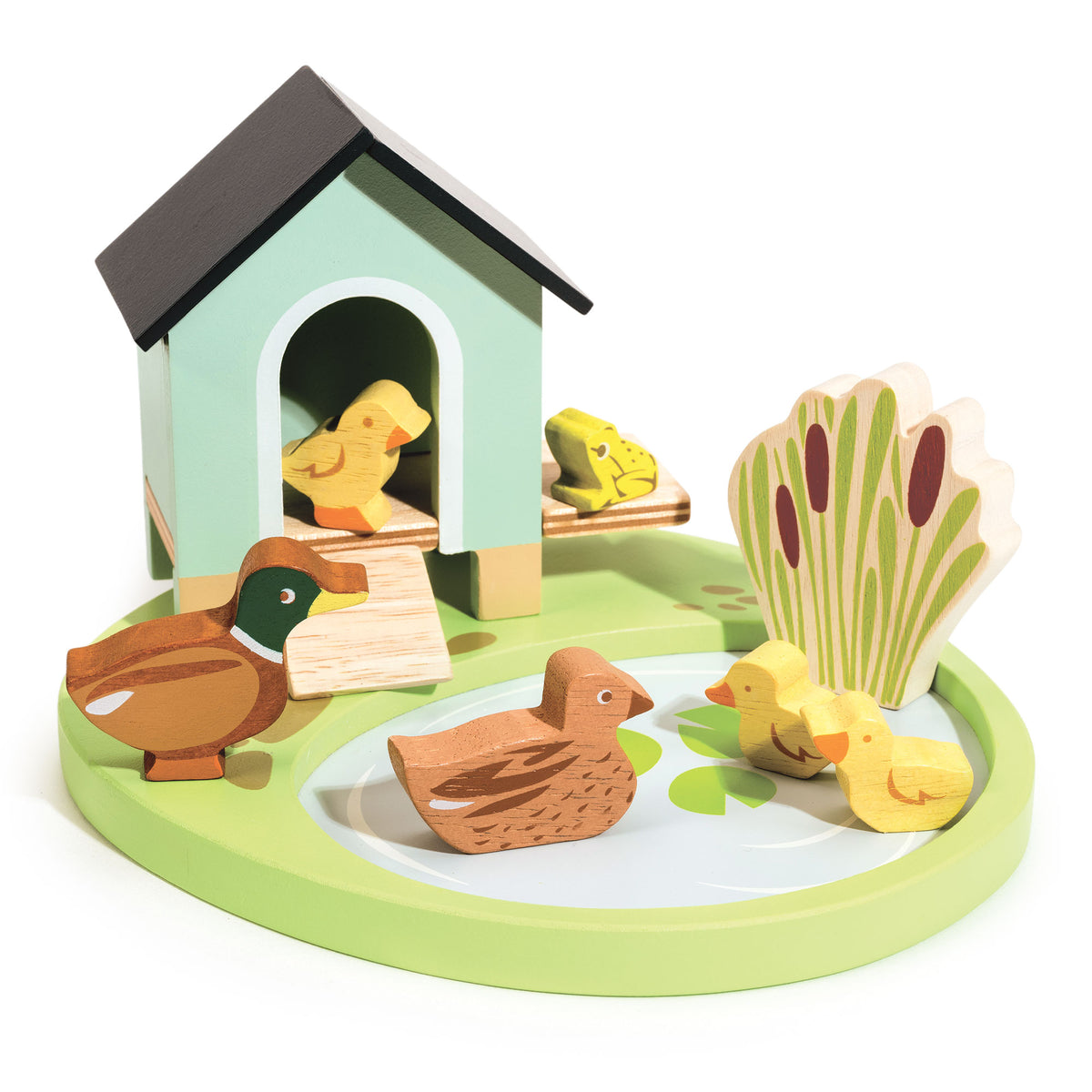 Tender Leaf Toys Pet Set Duck House – Small World Wooden Pond Playset