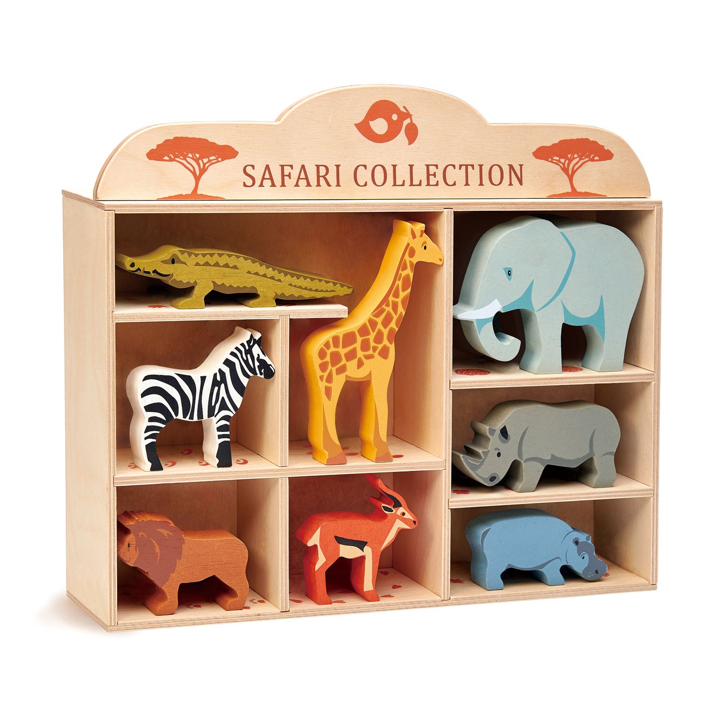 8 Safari Animals & Shelf